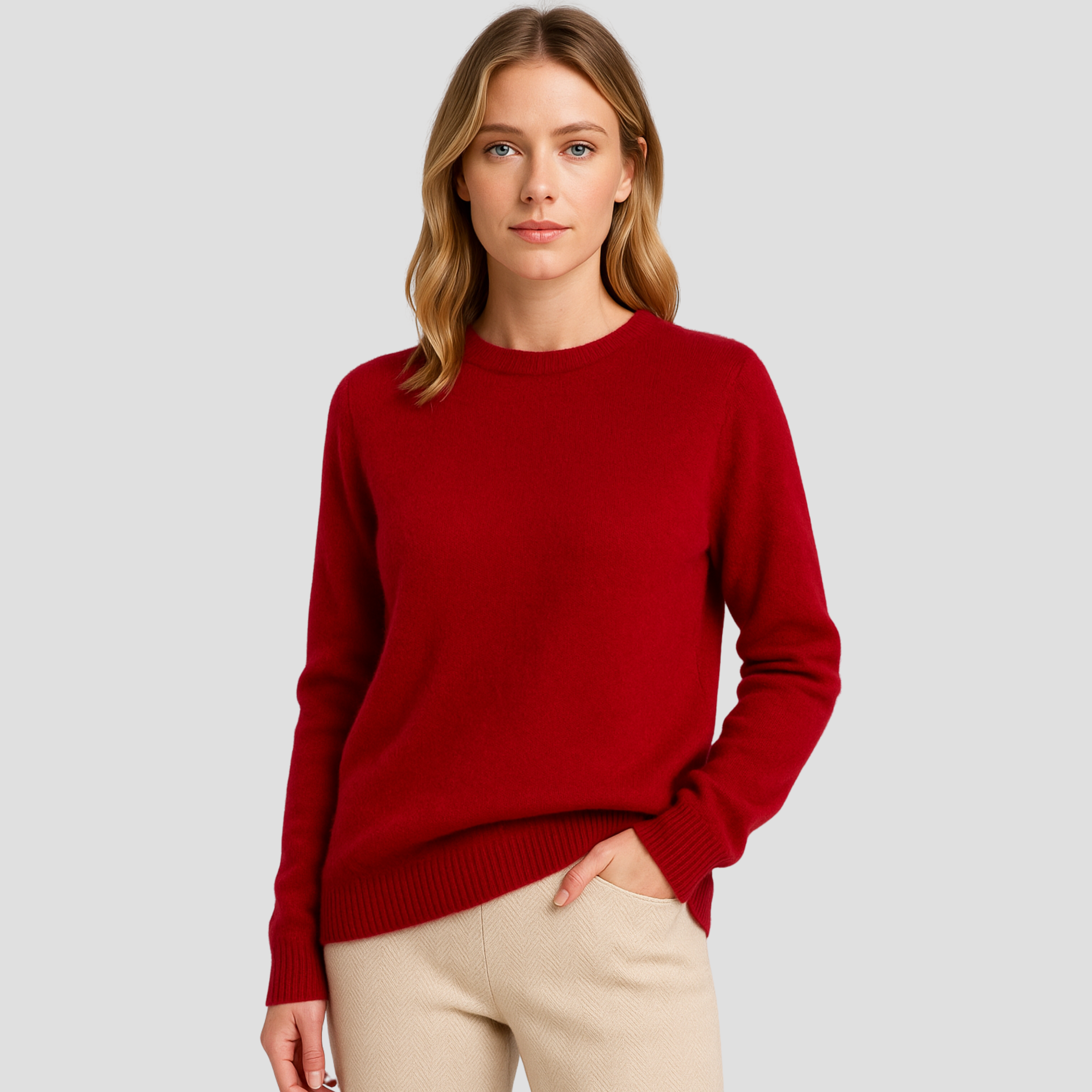 Women’s Classic Crew Neck Sweater – Soft Long Sleeve Knit