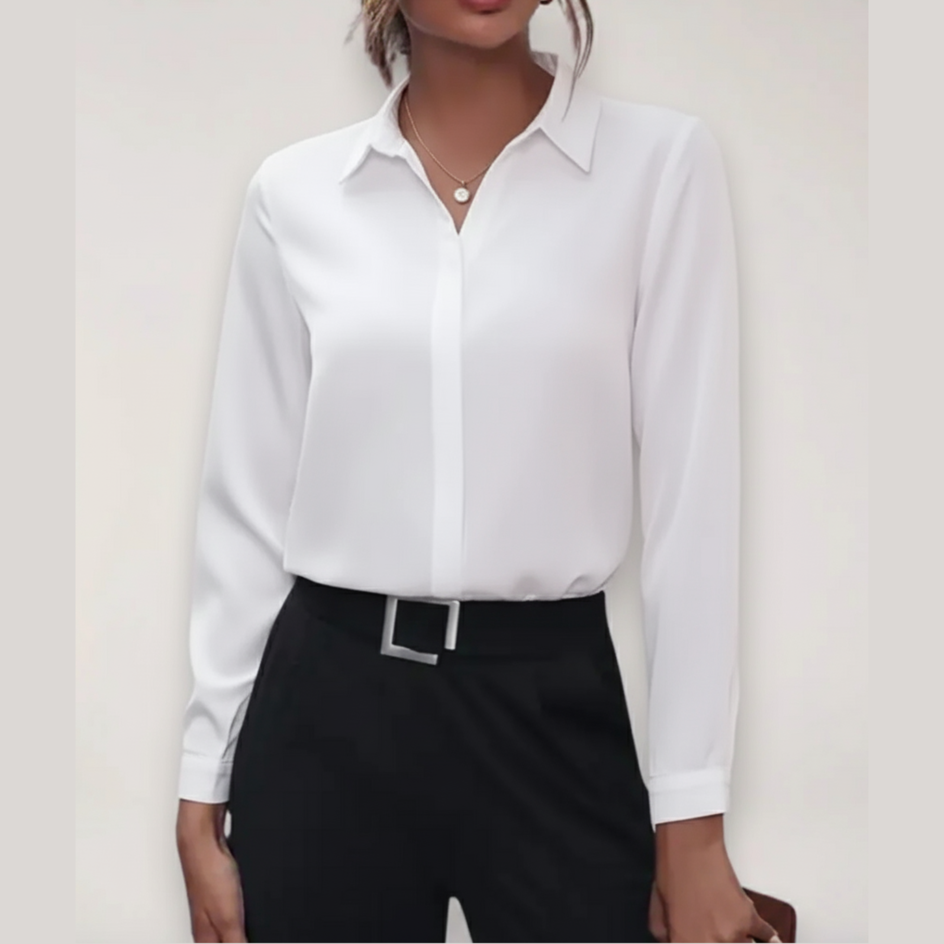 Women’s Tailored Blouse – Elegant Button-Up Shirt for Work and Daywear