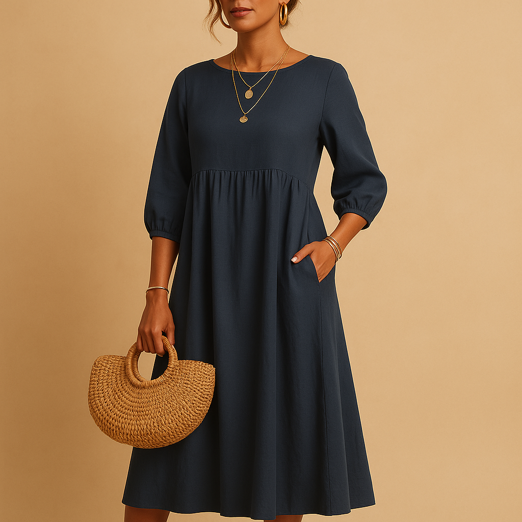 Women’s Elegant Midi Summer Dress – Lightweight and Versatile Fit
