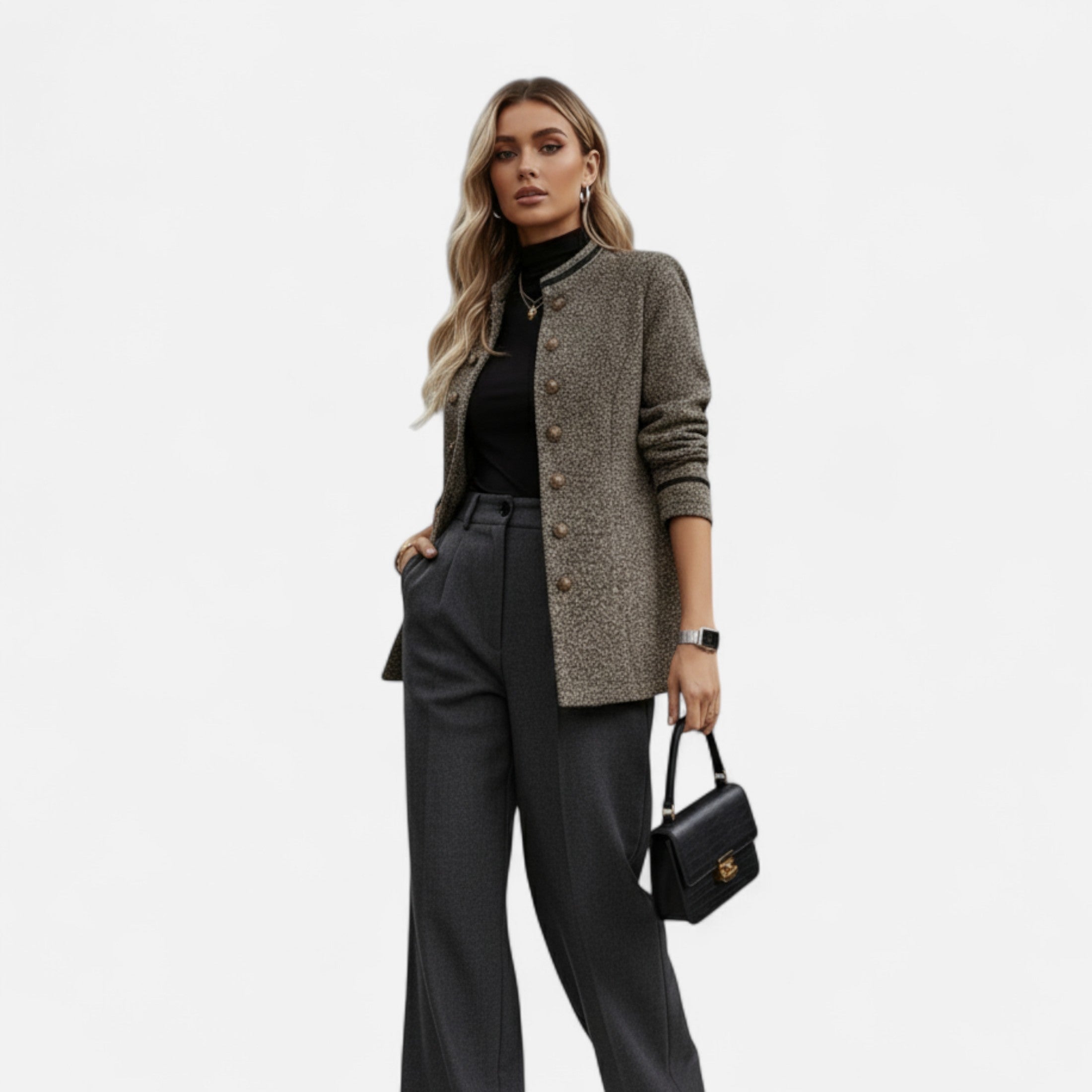 Women’s Heritage-Inspired Casual Coat – Refined Autumn Winter Design