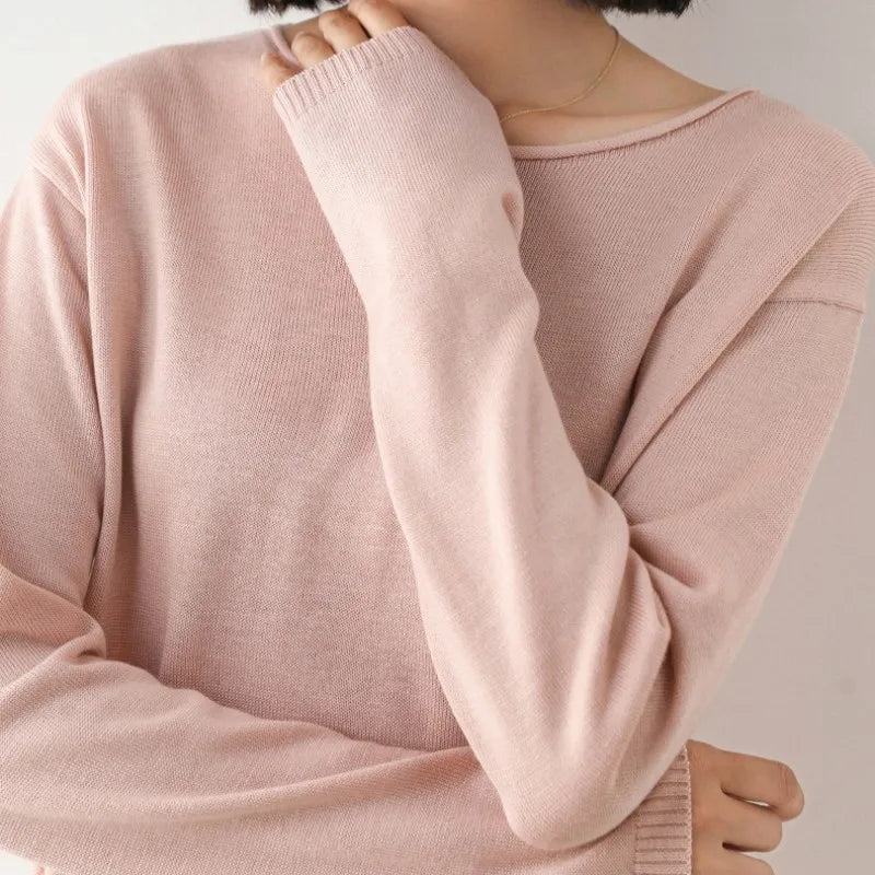 Women’s Soft Long Sleeve Sweater – Elegant Everyday Layer