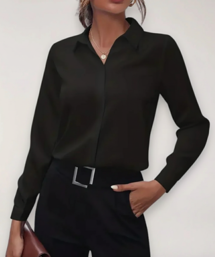 Women’s Tailored Blouse – Elegant Button-Up Shirt for Work and Daywear