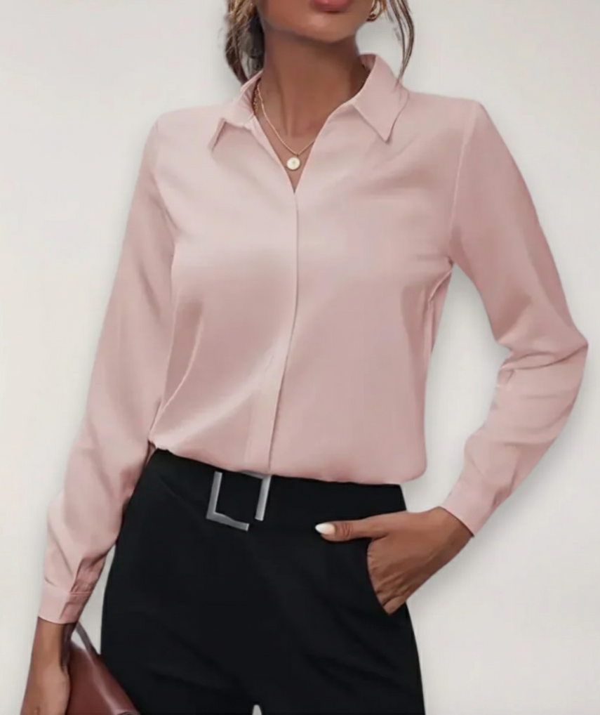 Women’s Tailored Blouse – Elegant Button-Up Shirt for Work and Daywear