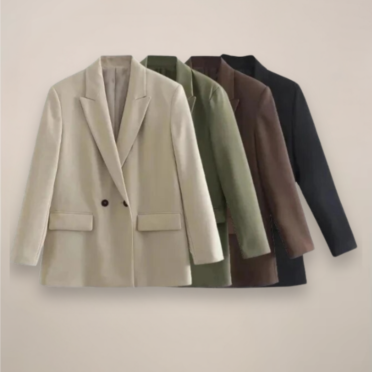 Women’s Oversized Double-Breasted Blazer Coat – Long Smart Jacket for Autumn/Winter